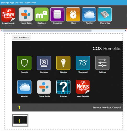 Manage Apps - Scroll Bar
