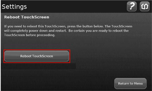 Reboot Touchscreen Screen