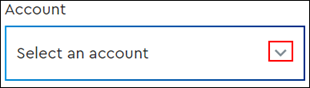 image of select an account drop-down