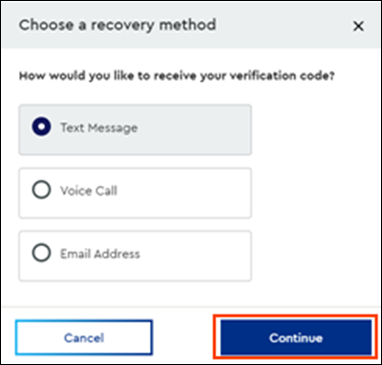 Image of recovery method options