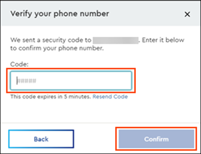 Image of phone verification code