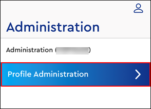 Image of the Administation screen, Profile Administration tab