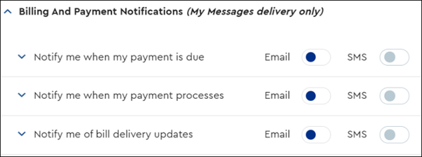 image of Billing and Payment Notification Options