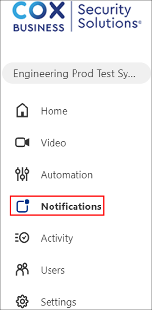 Image of Notifications option