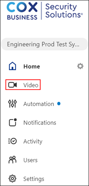 Image of the security solutions video option page