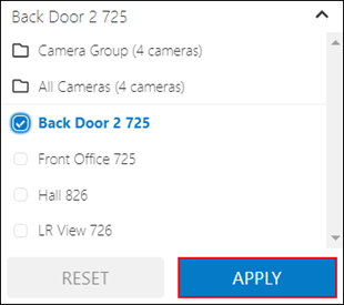 image of the Select Camera and apply