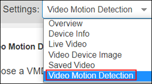 image of the video motion detection function