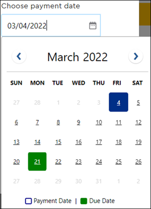 Image of payment calendar