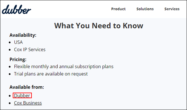 Image of Dubber Connect Sign up button
