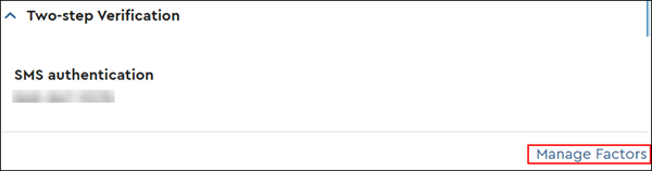 image of Manage Factors link