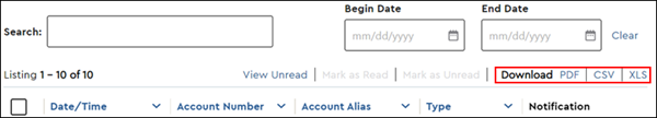 Image of Download PDF, CSV, or XLS