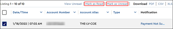 Image of Mark as Read or March as Unread