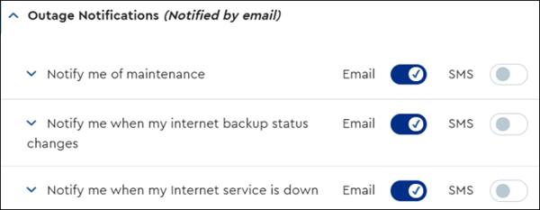 image of Outage NOtification Options