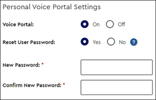 Image of MyAccount Personal Voice Portal Settings