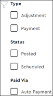 Image of MyAccount statement filter options window