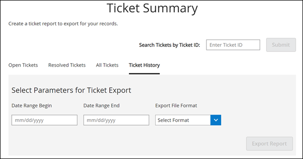 Image of Ticket Summary window