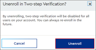 Image of Multifactor authentication Uneroll toggle