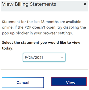 Image of View Billing Statements