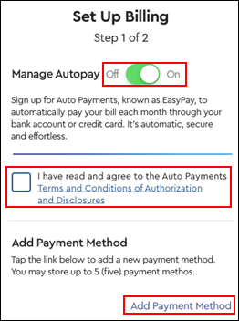 Image of EasyPay enrollment