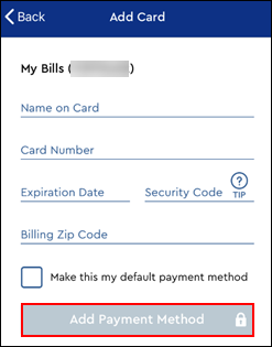Image of Add Card screen