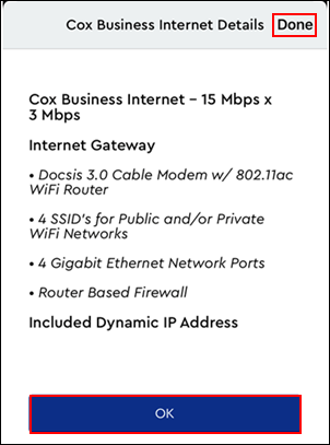 Image of Cox Business Internet Service Details Internet