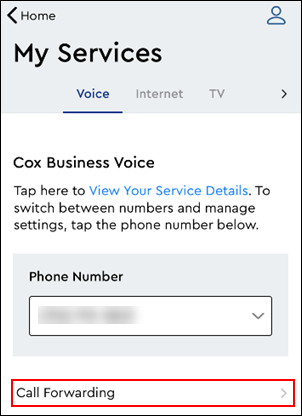 Image of Call Forwarding button