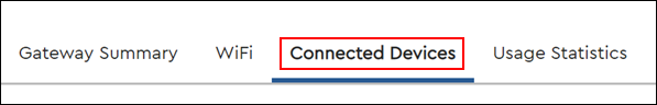 image of the connected device tab