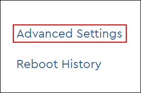 image of advanced settings link