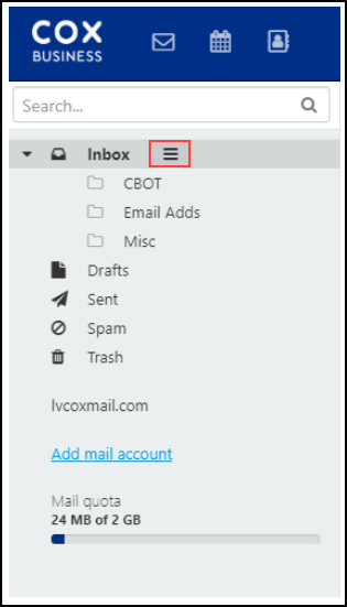 Image of CB Webmail Inbox 