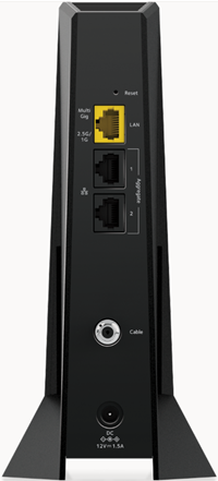 Image of back view of Netgear CM3000 modem