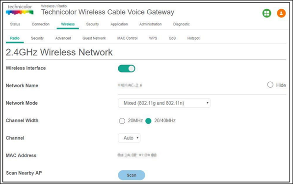 Configuring Technicolor CGA4131 and CGA4332 WiFi