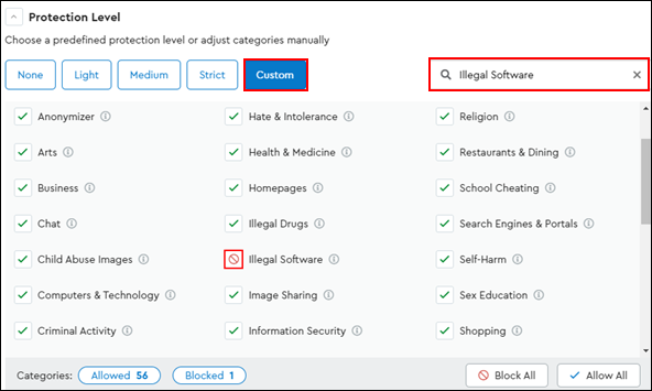 Image of Customer Protection Category List
