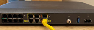 image of connecting the ethernet cord to port 1 of the router