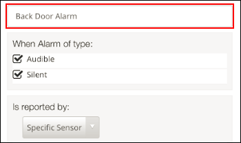 image of create your own alarm text field