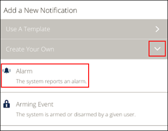 image of the mobile app alarm notification icon