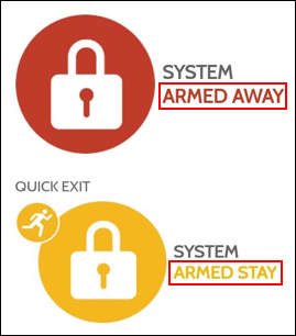 Image of the disarm icon on the touchscreen