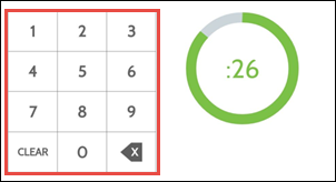 Image of the touchscreen number panel