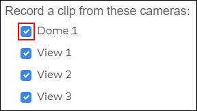 image of the camera select fields