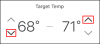 Image of the temperature control screen