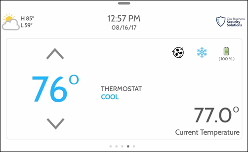 Image of the thermostat control panel