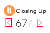 image of the closing icon for the temperature schedule page
