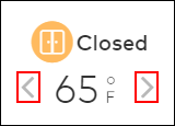 image of the closed temperature adjustment icon
