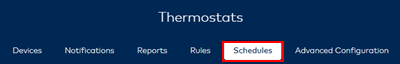 image of the thermostat schedule option