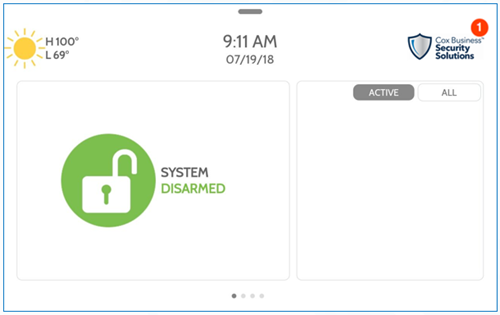 image of the Security solutions touchscreen