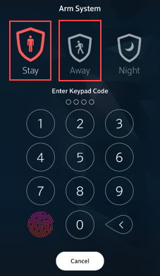 Image of the stay and away icons