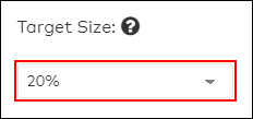 image of the target size drop down menu