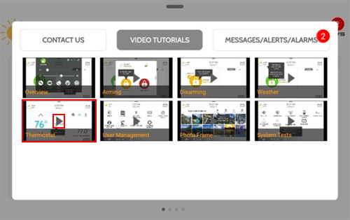 image of the video tutorials on the touchscreen