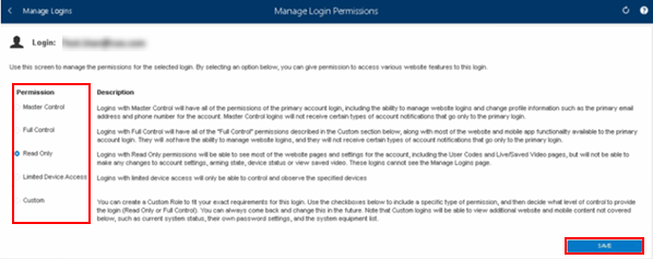 Image of User Permission Levels