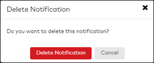 Image of Delete Notification confirmation window