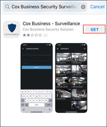 Image of Cox Business Surveillance app